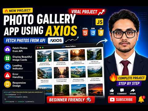 Build a Photo Gallery App Using Axios | Fetch Images from API | JavaScript Project